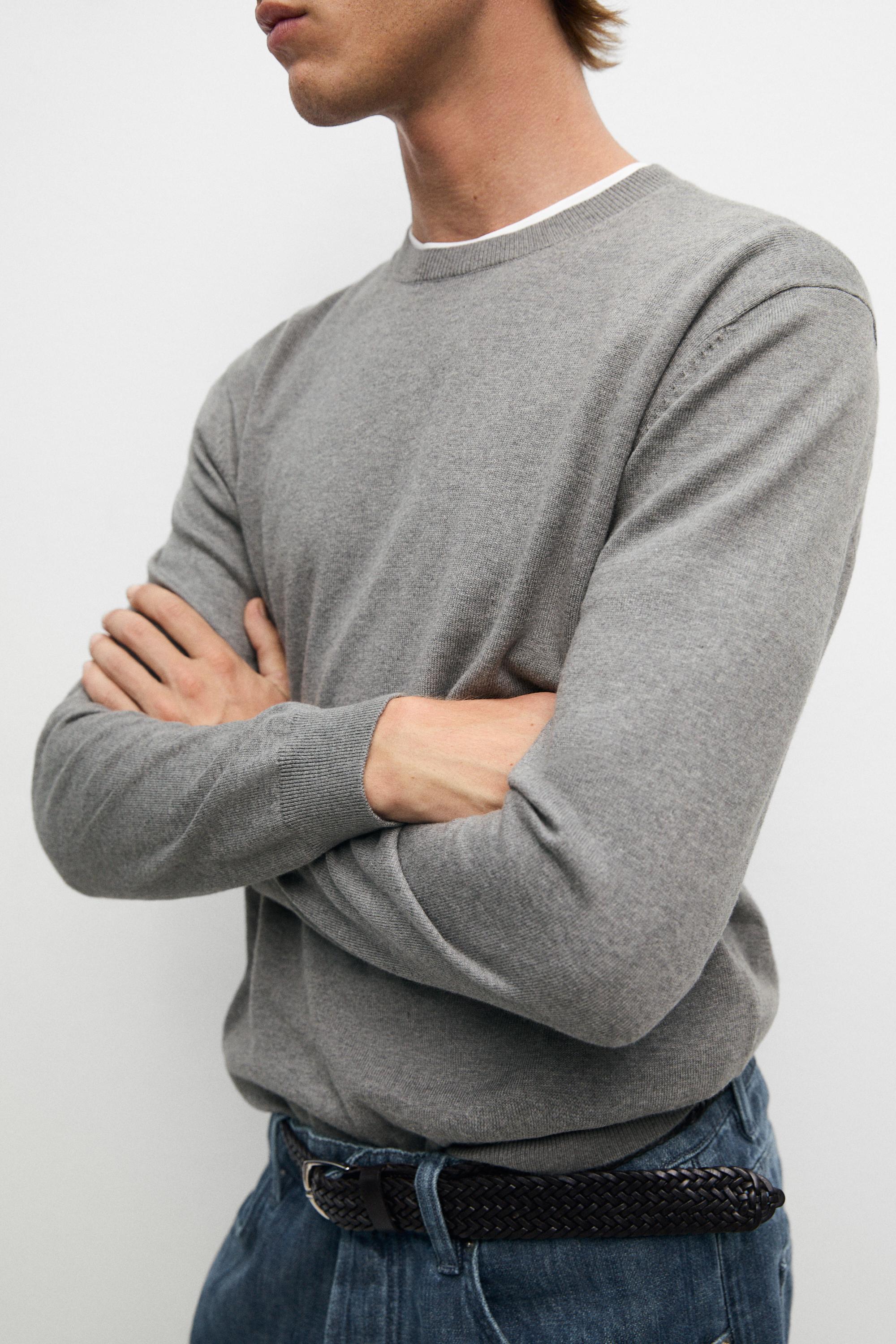 Cotton blend knit sweater